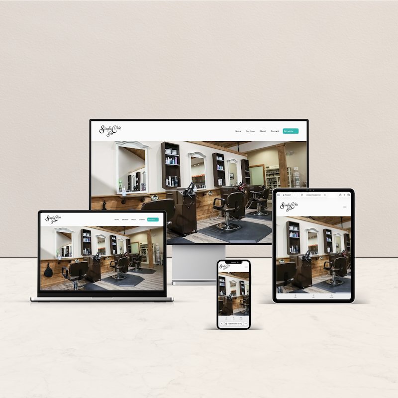 Simply Chic Salon website on multiple devices — TechSteps.