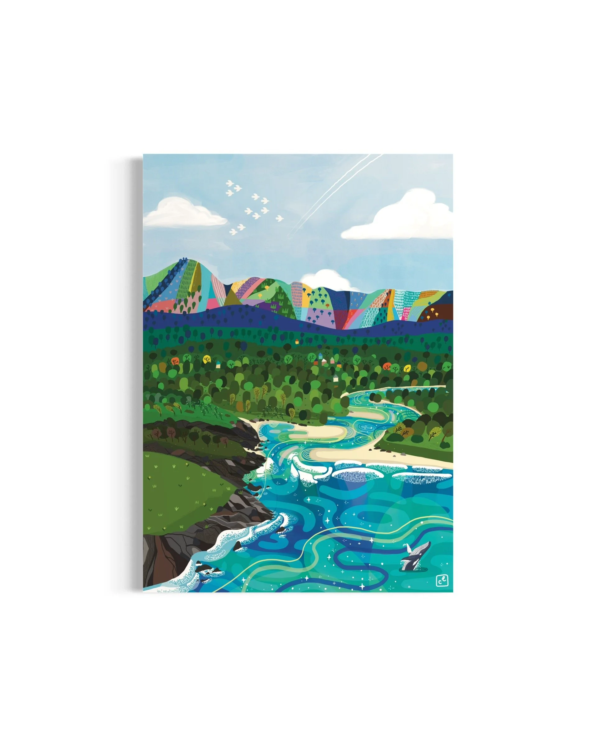 "BY THE SEA"  A1 FRAMED CANVAS PRINT