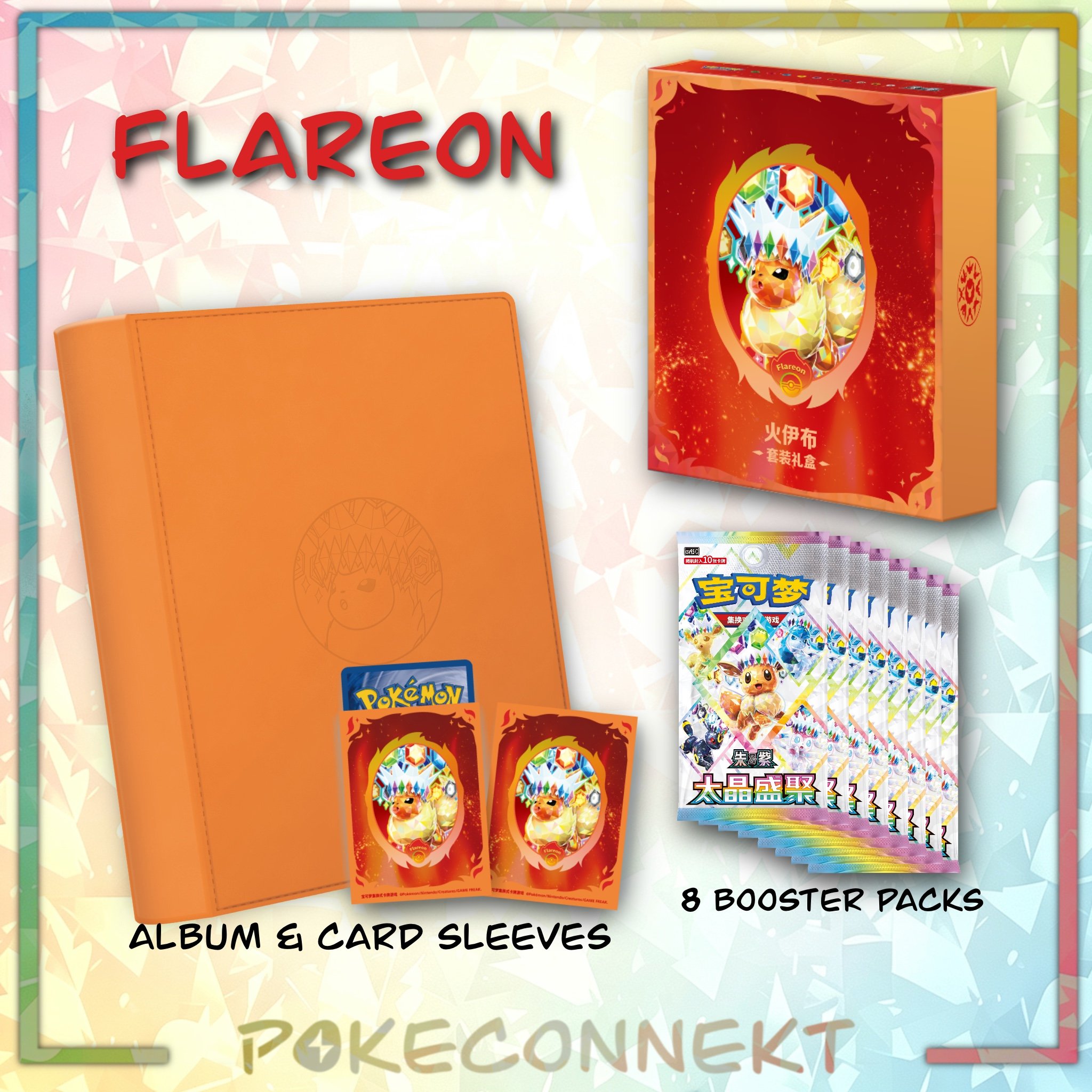 Eeveelutions Binder & Sleeve Gift Box Set Simplified Chinese Pokemon