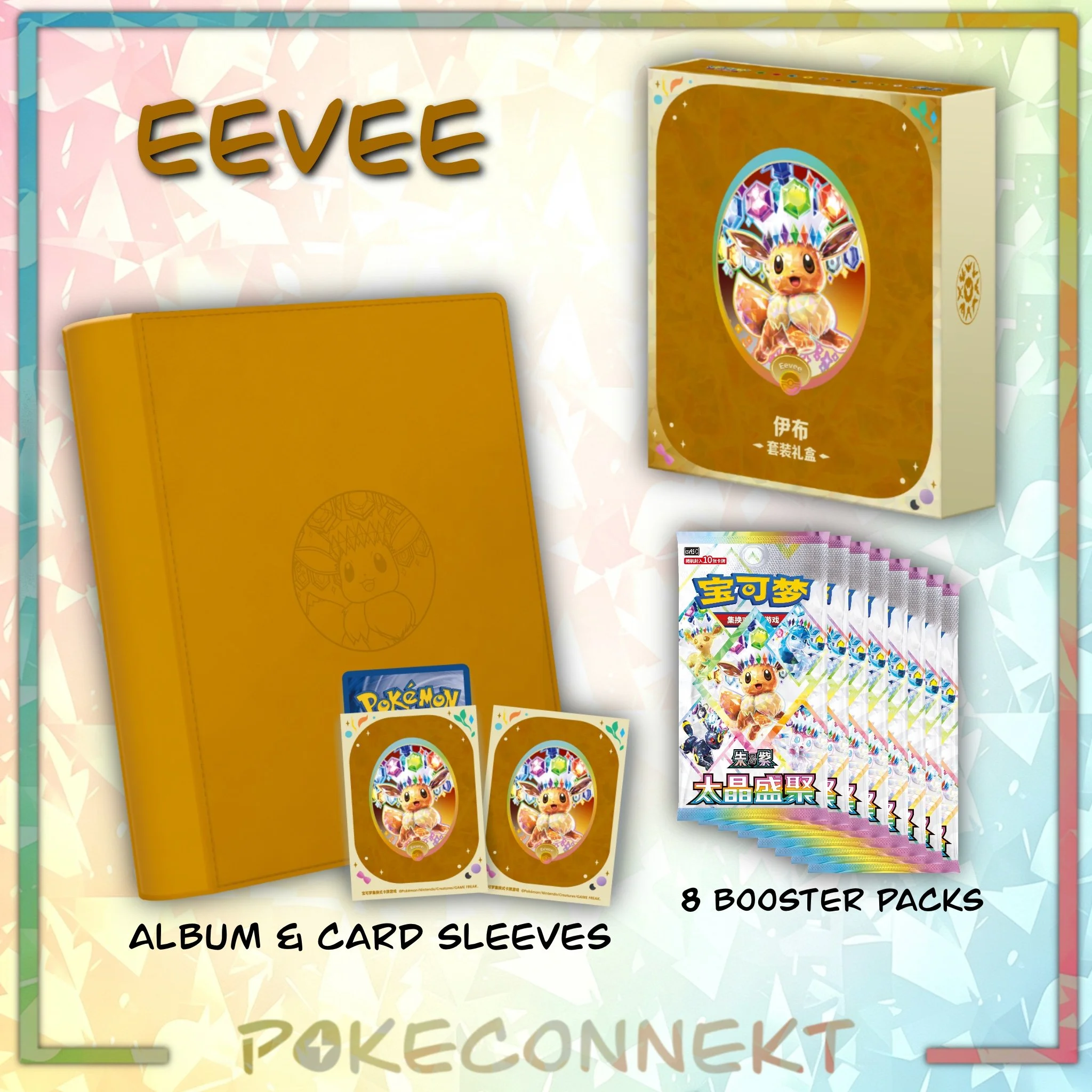 Eeveelutions Binder & Sleeve Gift Box Set Simplified Chinese Pokemon