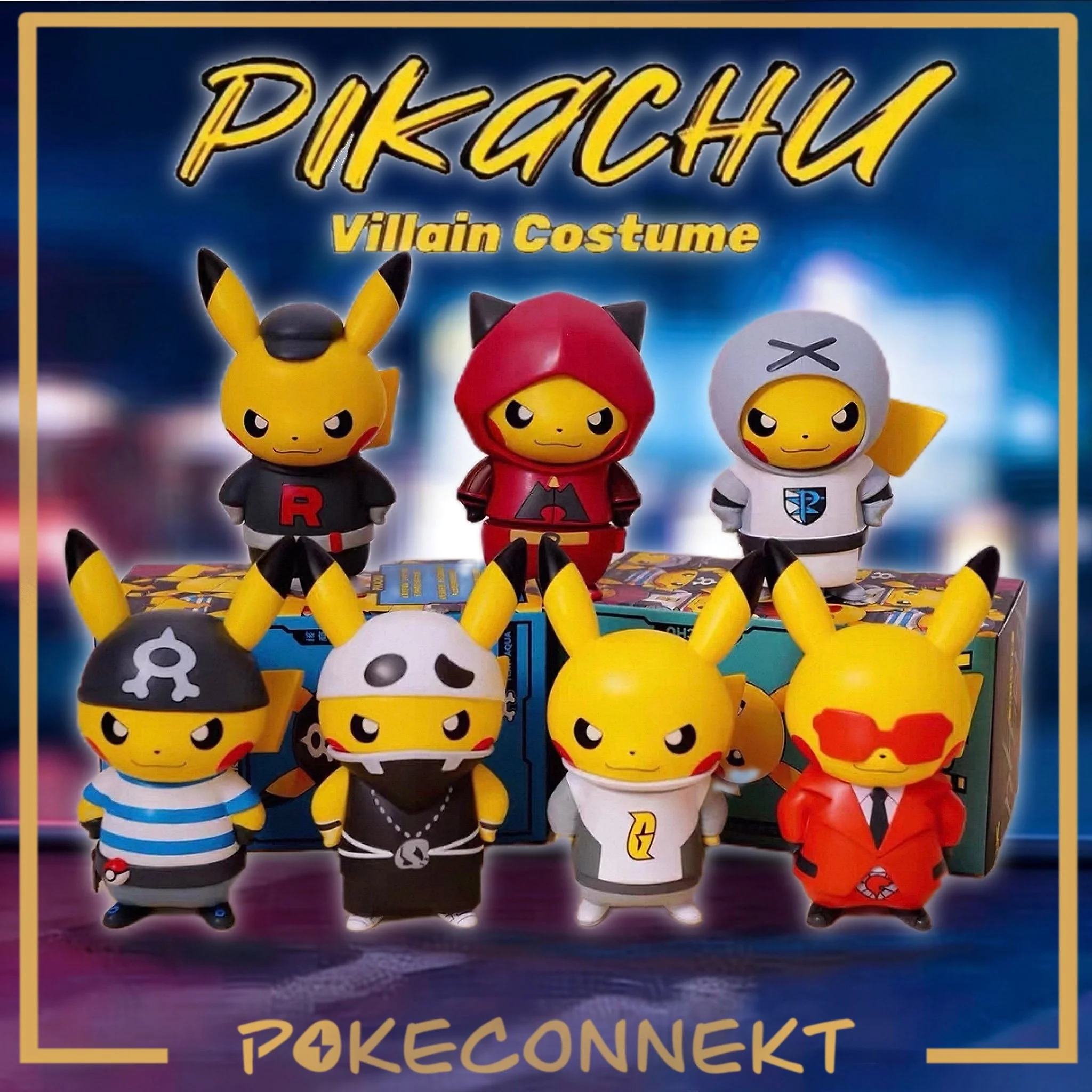 PIKACHU VILLAIN COSTUME FIGURES S-Chinese Pokemon