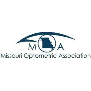 Missouri Optometric Association logo with a stylized eye and the shape of Missouri state