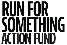 Run for Something Action Fund logo with bold black text on white background