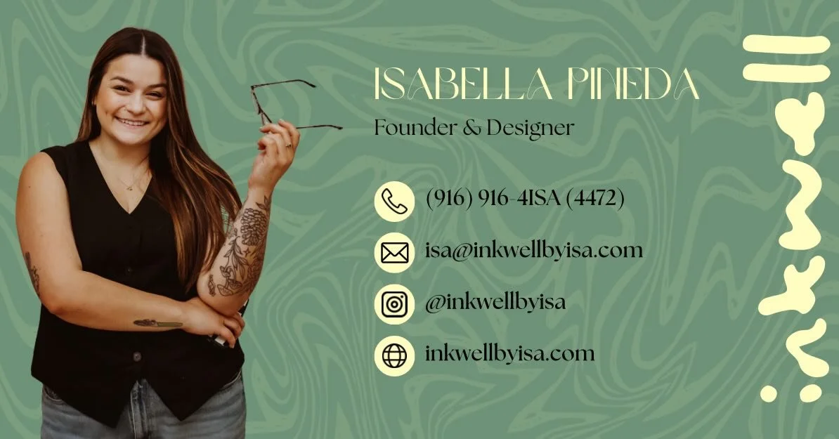 A little reminder of who you&rsquo;re working with ✍️
Isa &mdash; founder and designer behind Inkwell by Isa.
Design, made personal. ✨ Your brand. Your way. 

#InkwellByIsa #BrandDesigner #SmallBusinessBranding #CreativeEntrepreneur #DesignWithPurpos