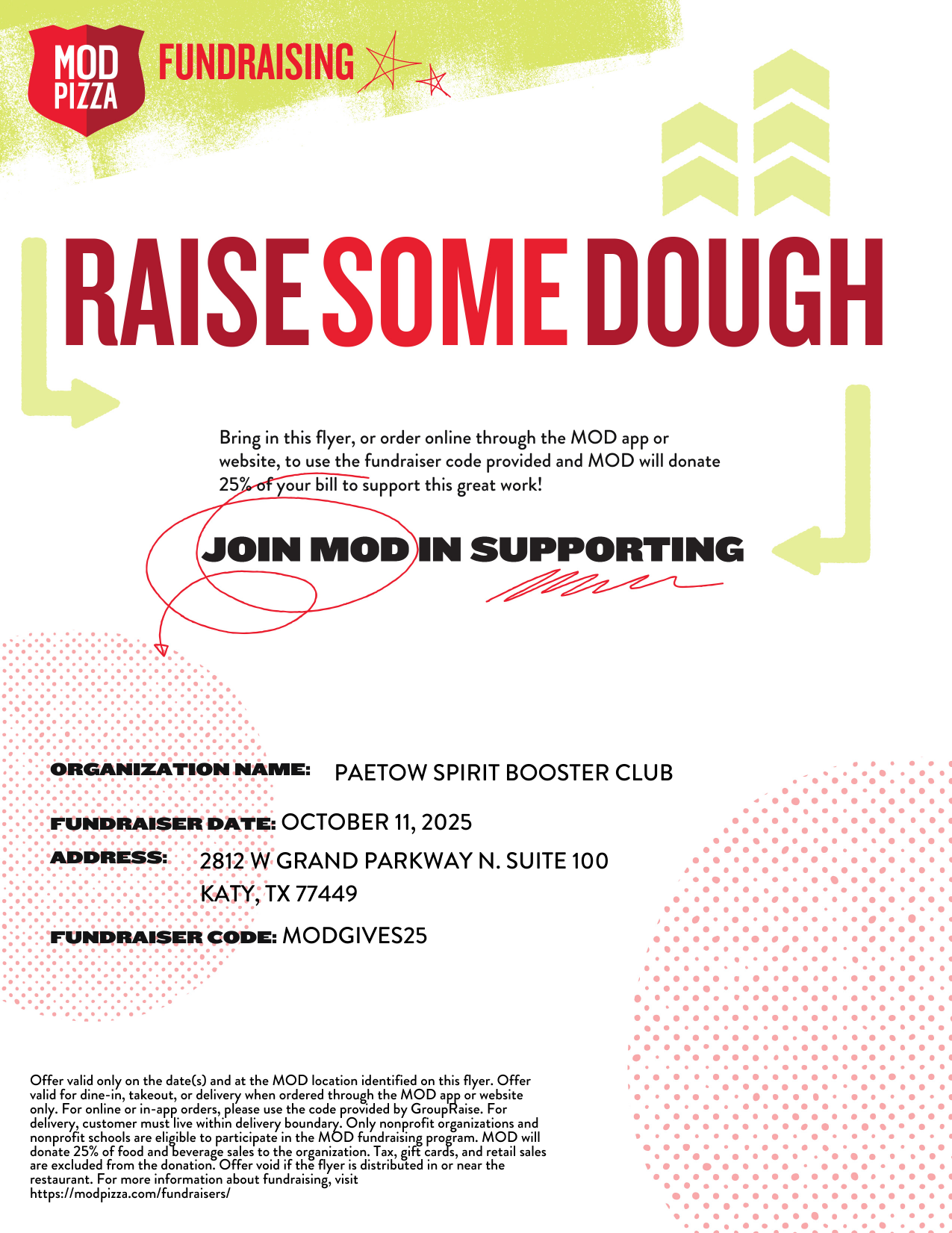 MOD Pizza Spirit Night