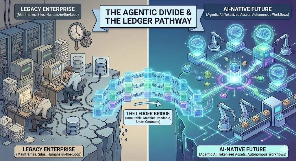 The Agentic Divide: Why Legacy Enterprises Must Migrate to Ledgers or Face Extinction