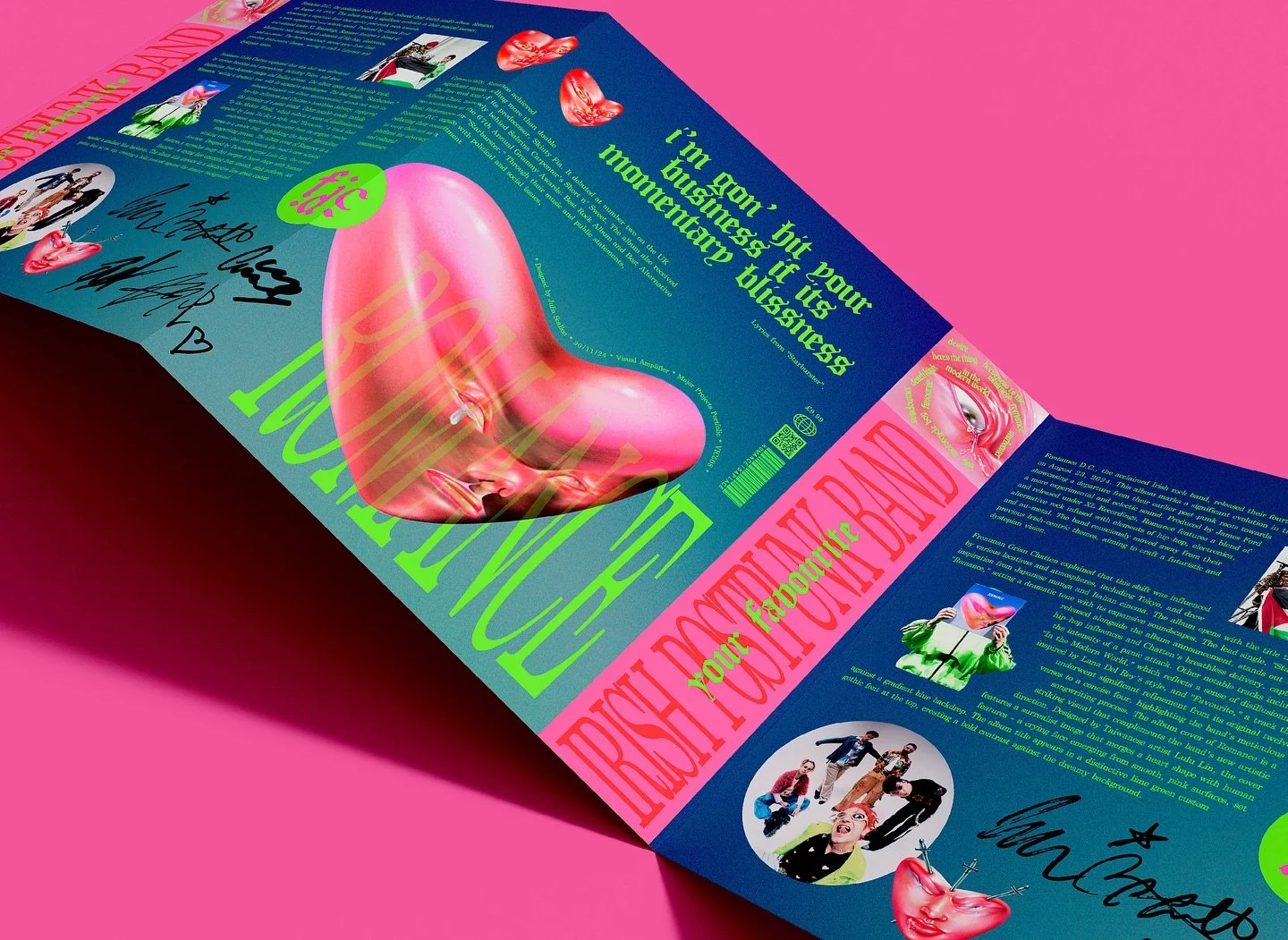 ROMANCE Fontaines D.C. infographic/ poster 💚🩷