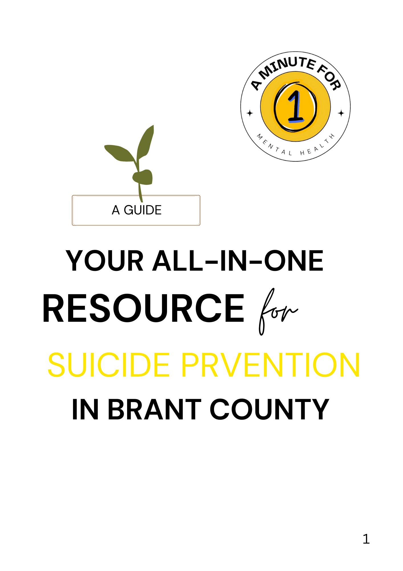 Suicide Prevention Guide: A Resource for Brant County and Beyond