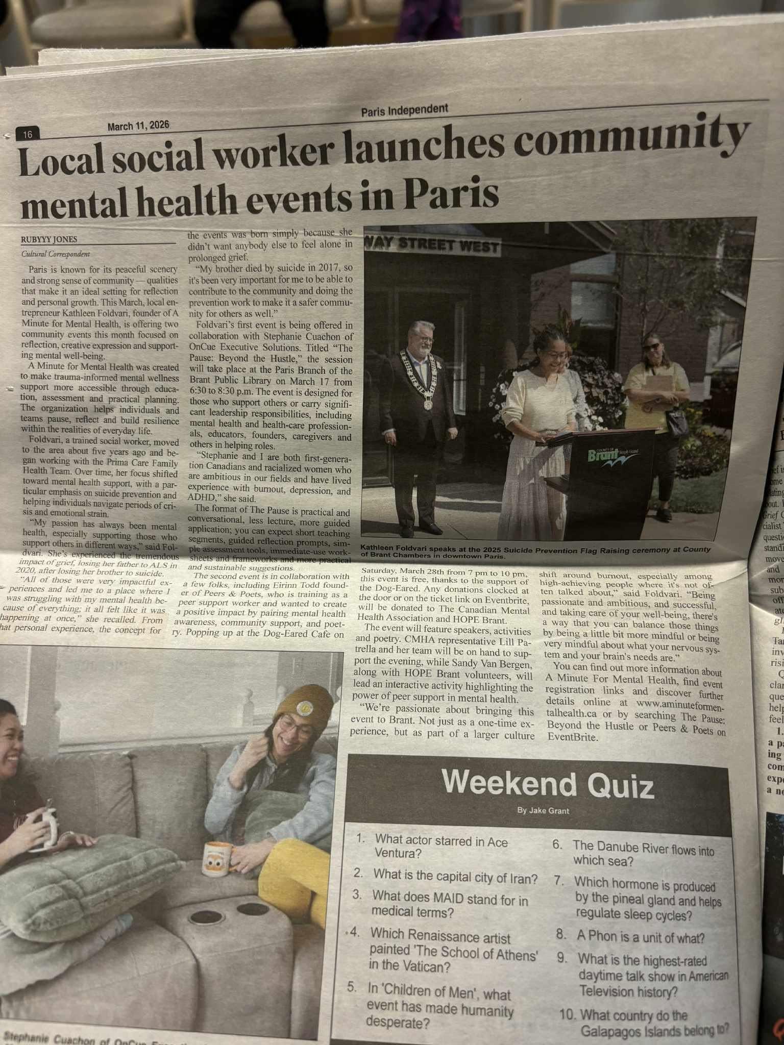 Grateful to see this work reflected in the community and featured in the Paris Independent on Page 16!

We’re building something here, one conversation at a time.