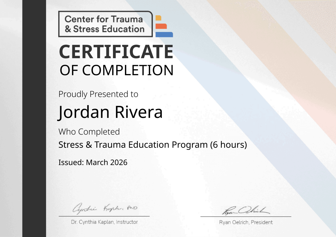 step trauma informed training certificate