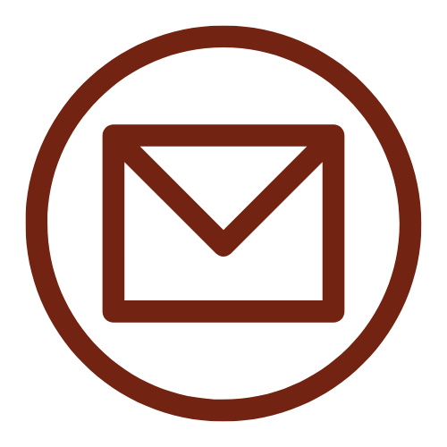 Icon of an envelope inside a circle, representing email or messaging.