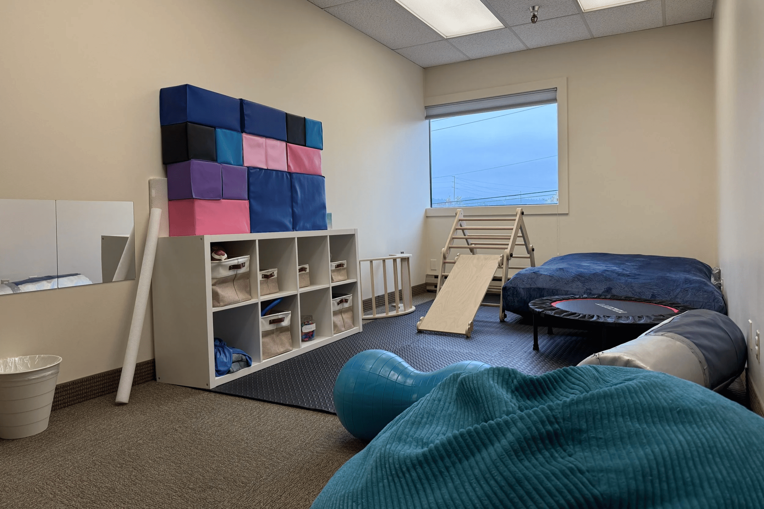 A therapy or playroom for pediatric speech therapy