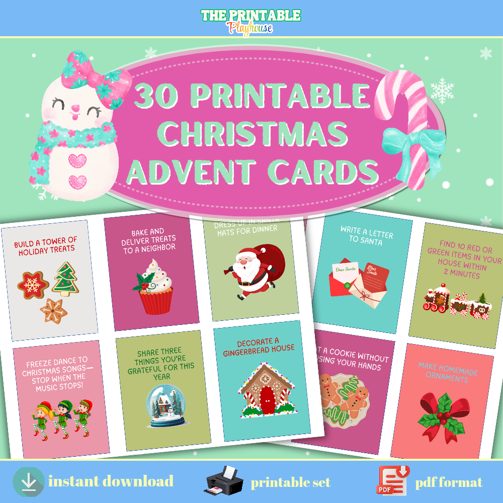 30 Printable Christmas Advent Activity Cards – Family Holiday Countdown