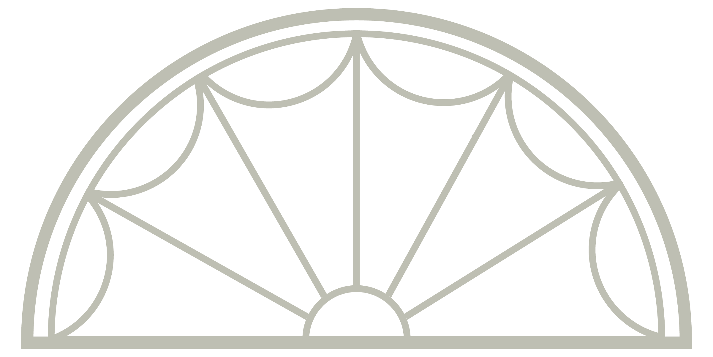 A geometric design featuring a large circle with intricate internal line patterns, resembling a stained glass window.