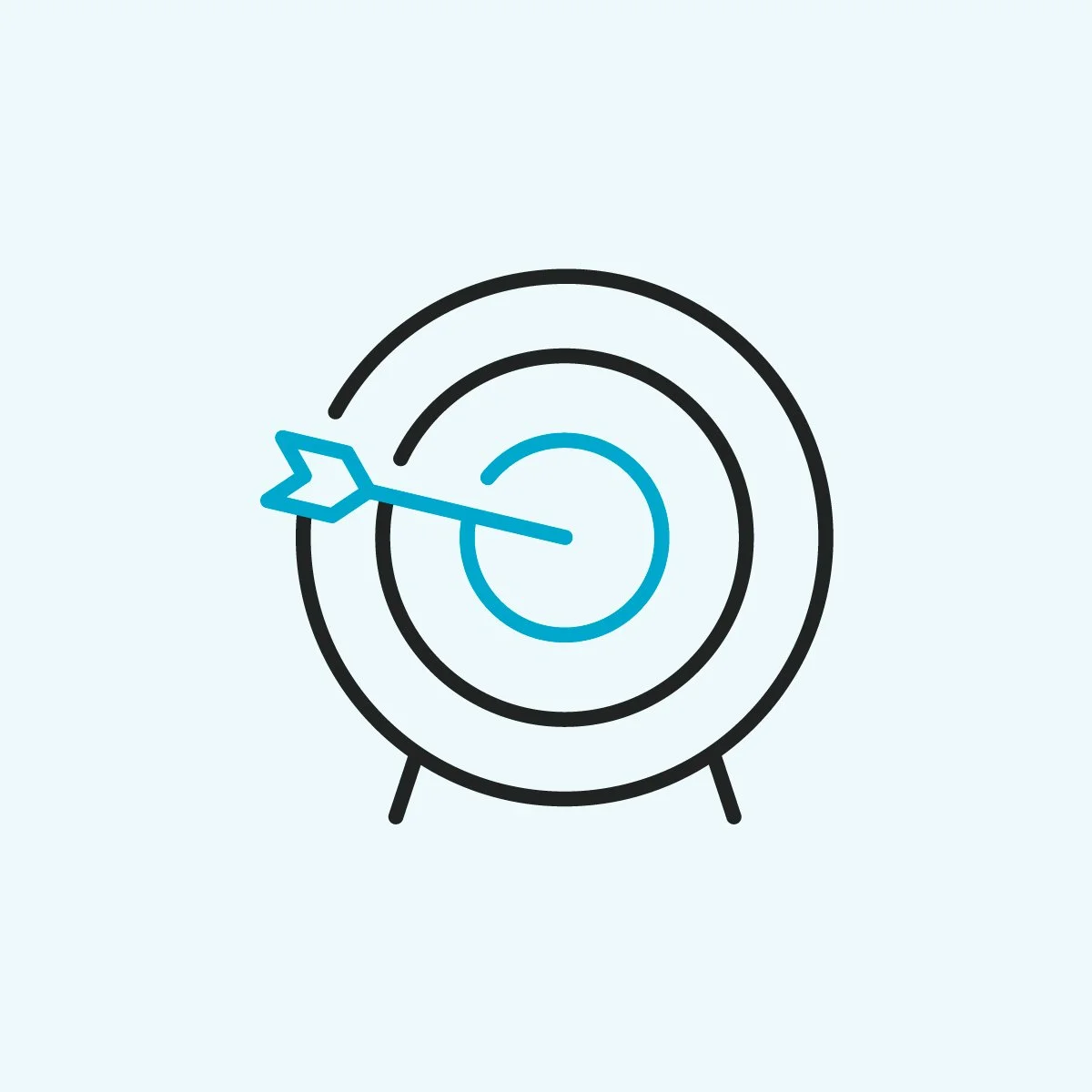 Arrow hitting the center target icon