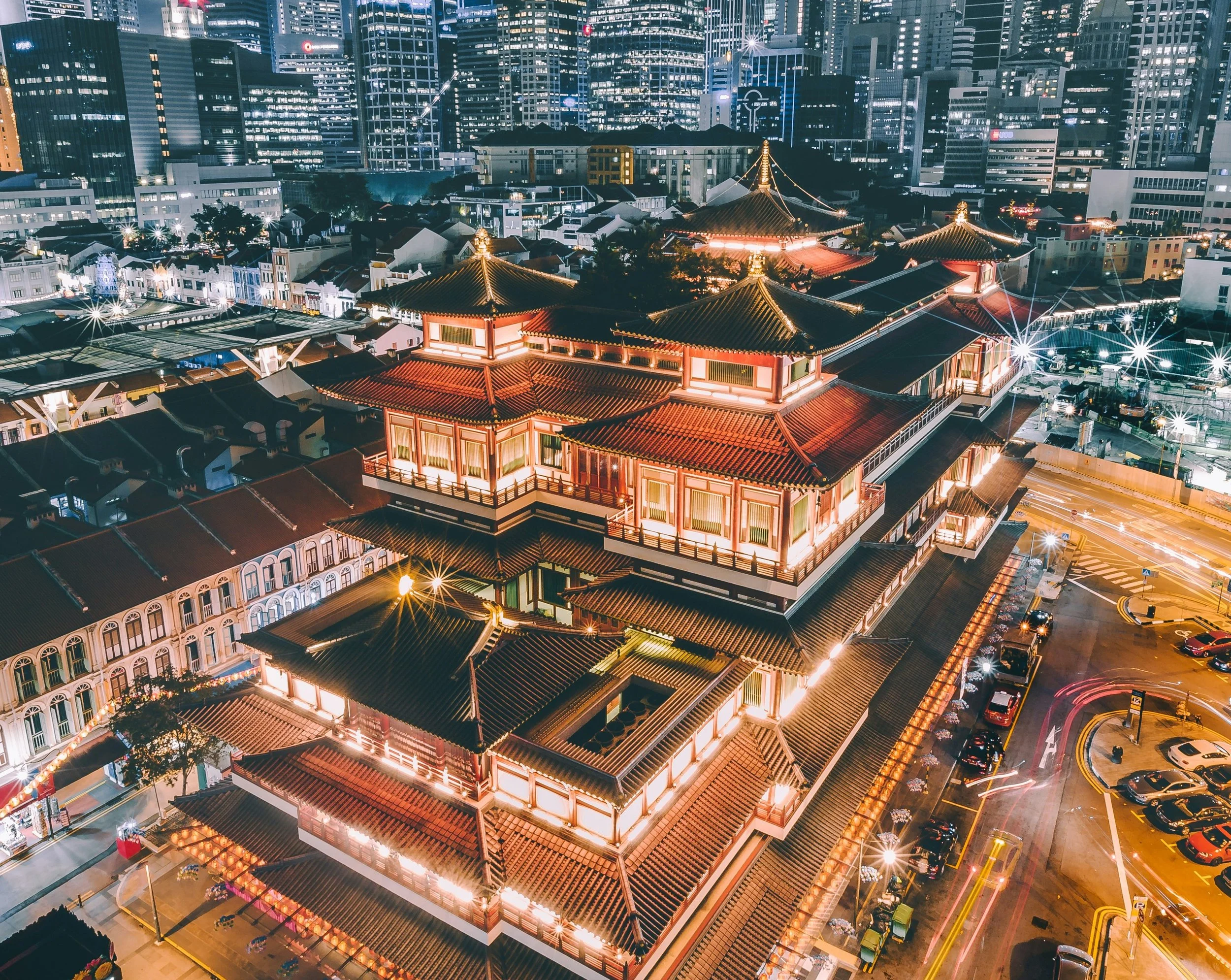 Atrakcje Singapuru: Chinatown, Świątynia Zęba Buddy, Singapur.