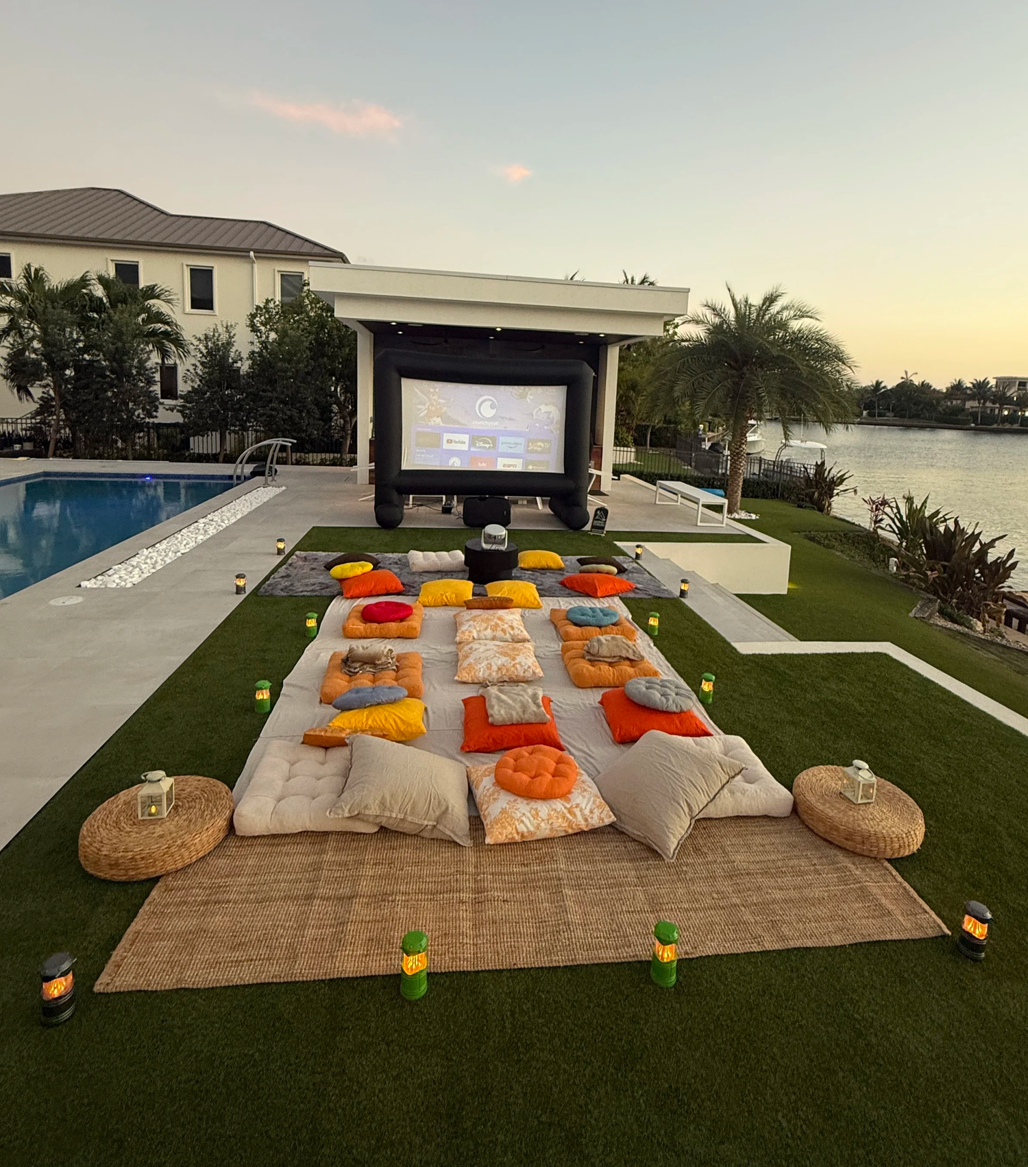 A private outdoor Starling Cinema setup