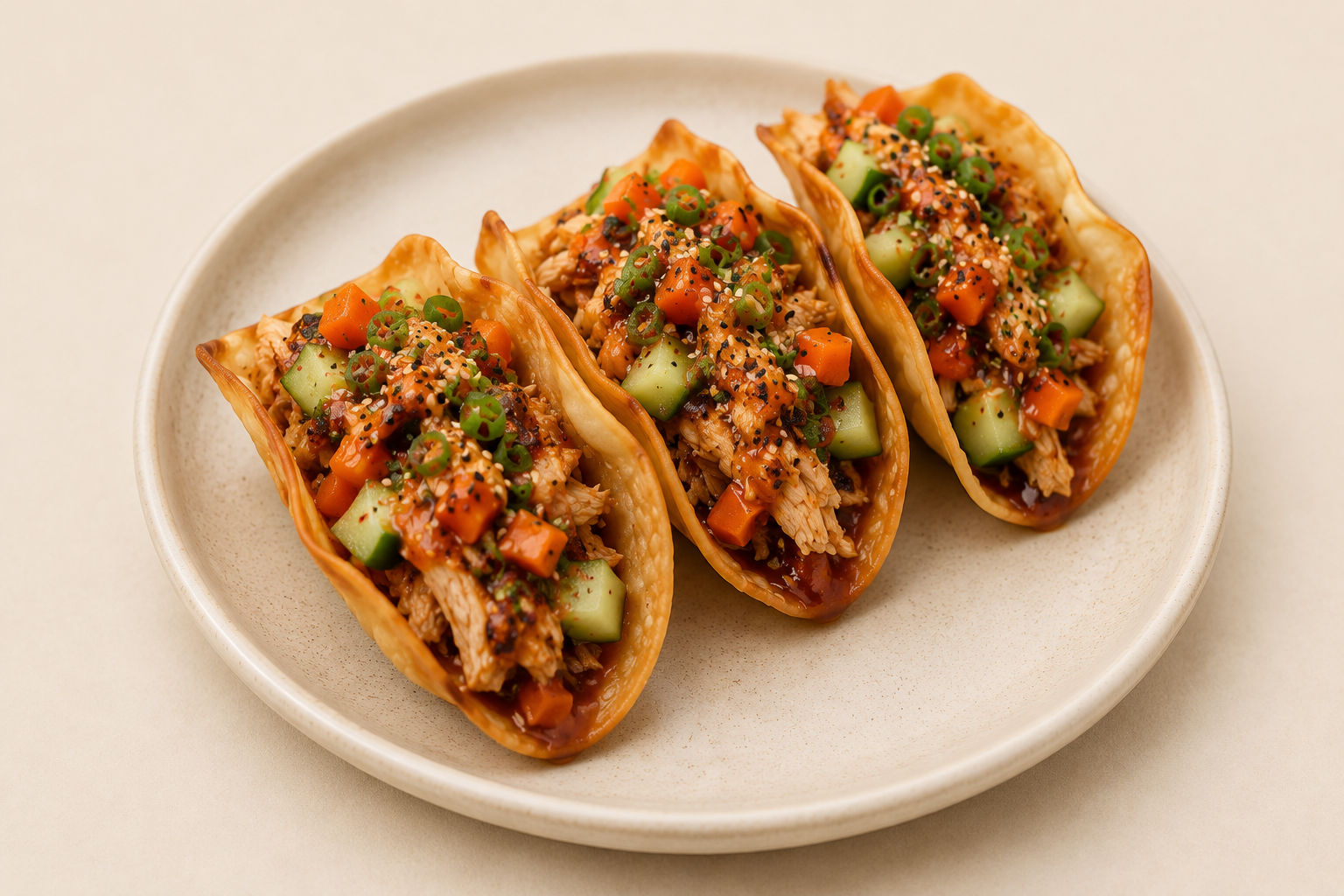 Mini Chicken Wonton Tacos