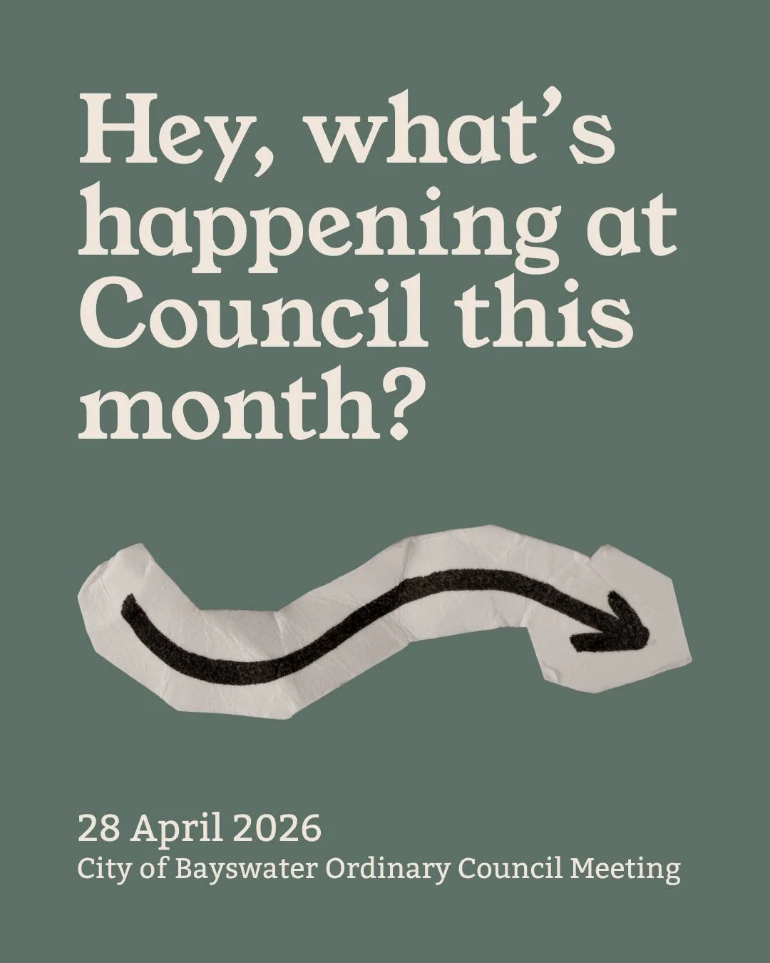 🙋 HEY, WHAT'S HAPPENING AT COUNCIL THIS MONTH?

This month's @cityofbayswater agenda for 28 April 2026 is now available! Here are all the agenda items that your Council will be considering this month - I've highlighted some items that I'm particular