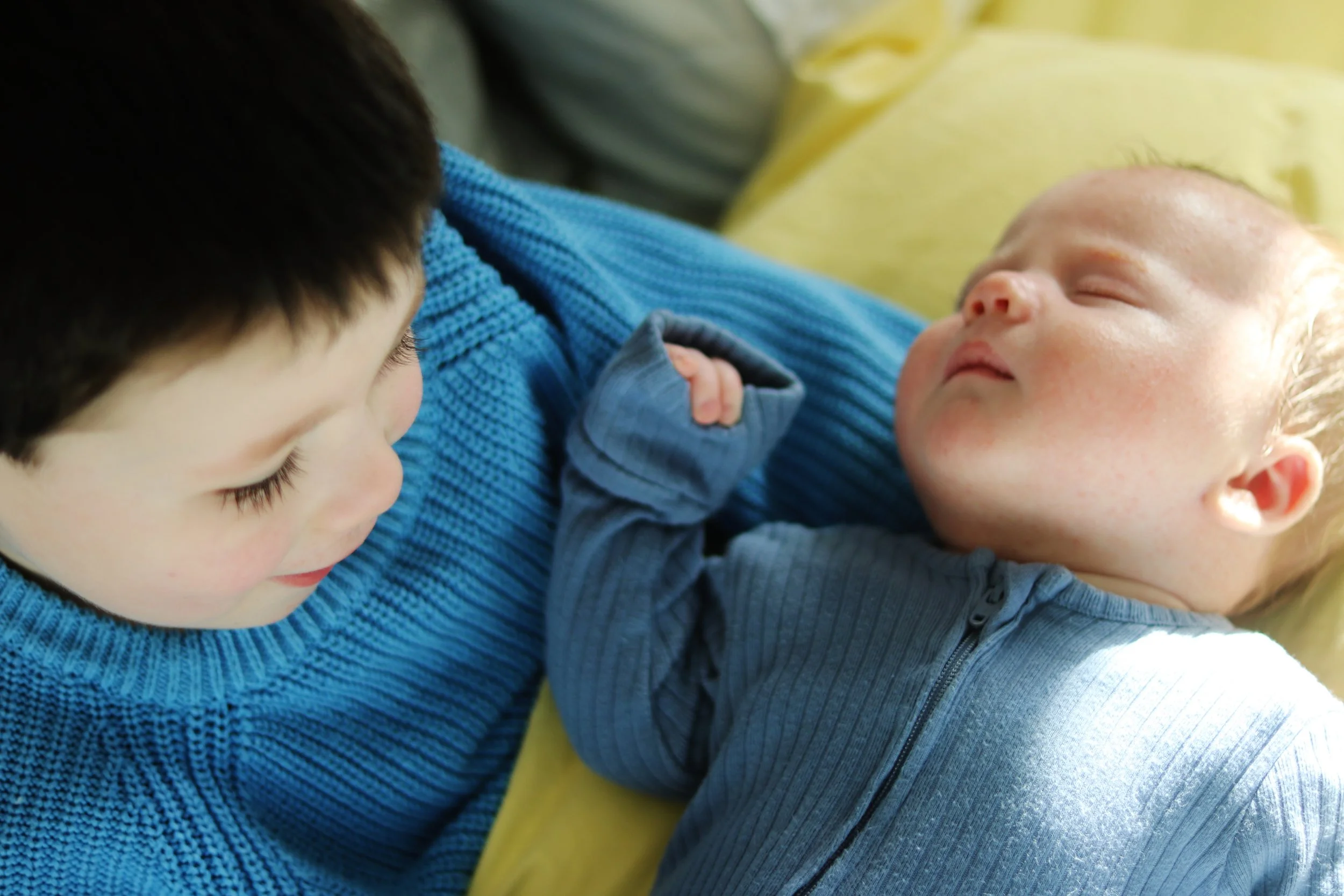 Brothers during a Glasgow newborn photography session