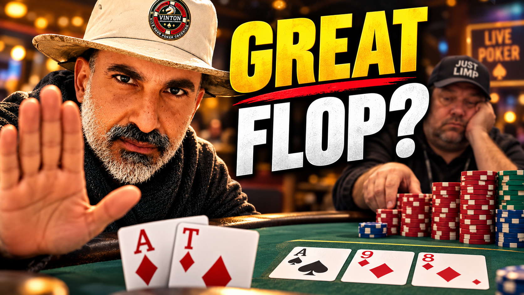      
  

 
  
     

 He Hit His Ace on the River and Should Have Checked 

 My friend Donnie brought me a hand from a cruise ship game. He opened ace-ten suited, got heads up against a limpy recreational player, and flopped top pair, good kicker wi