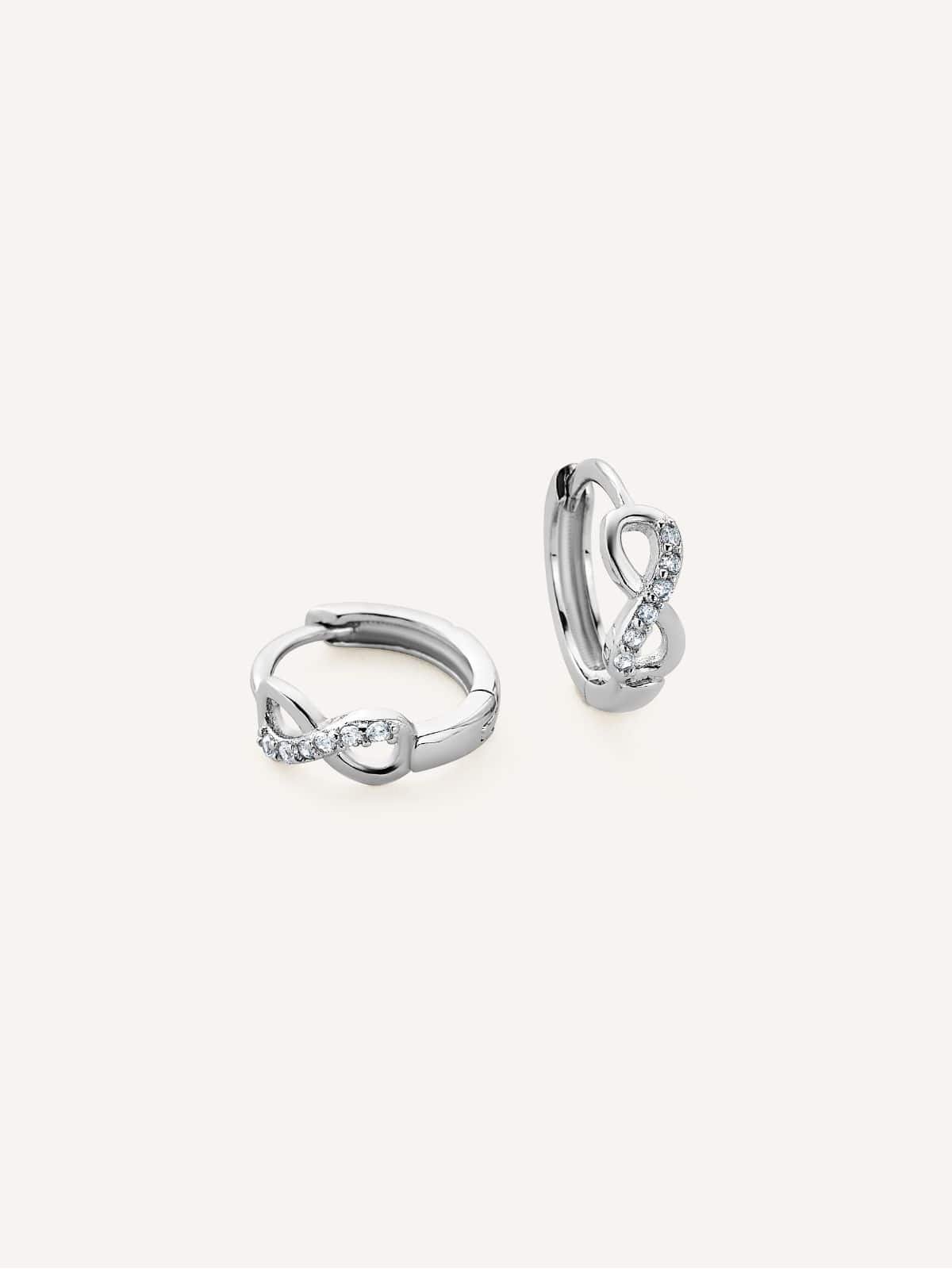 Silver Mini Infinity Hoop Earrings
