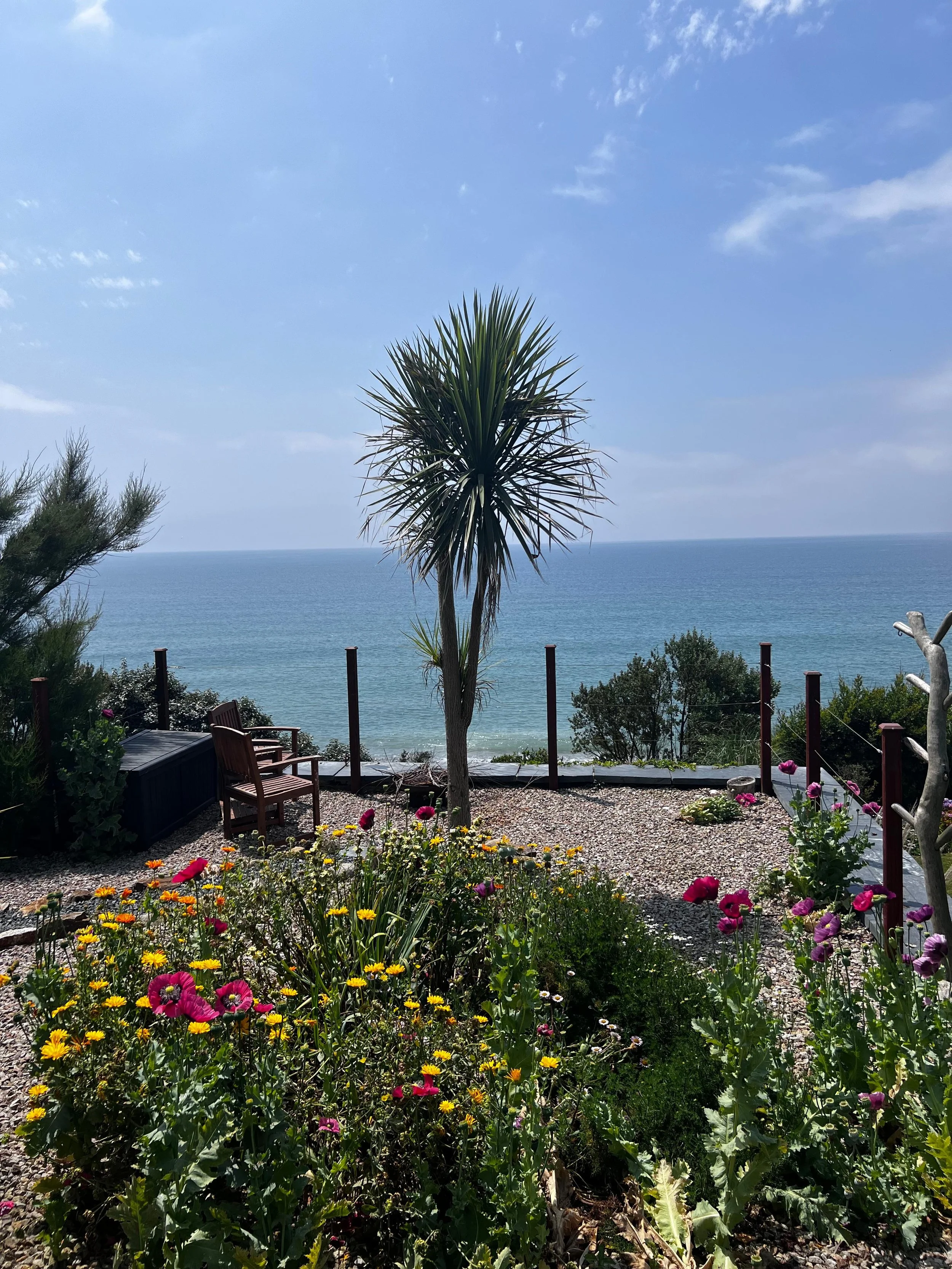 Wildflowers bloom along the coastal paths. Milder weather, fewer crowds, and the garden comes alive.