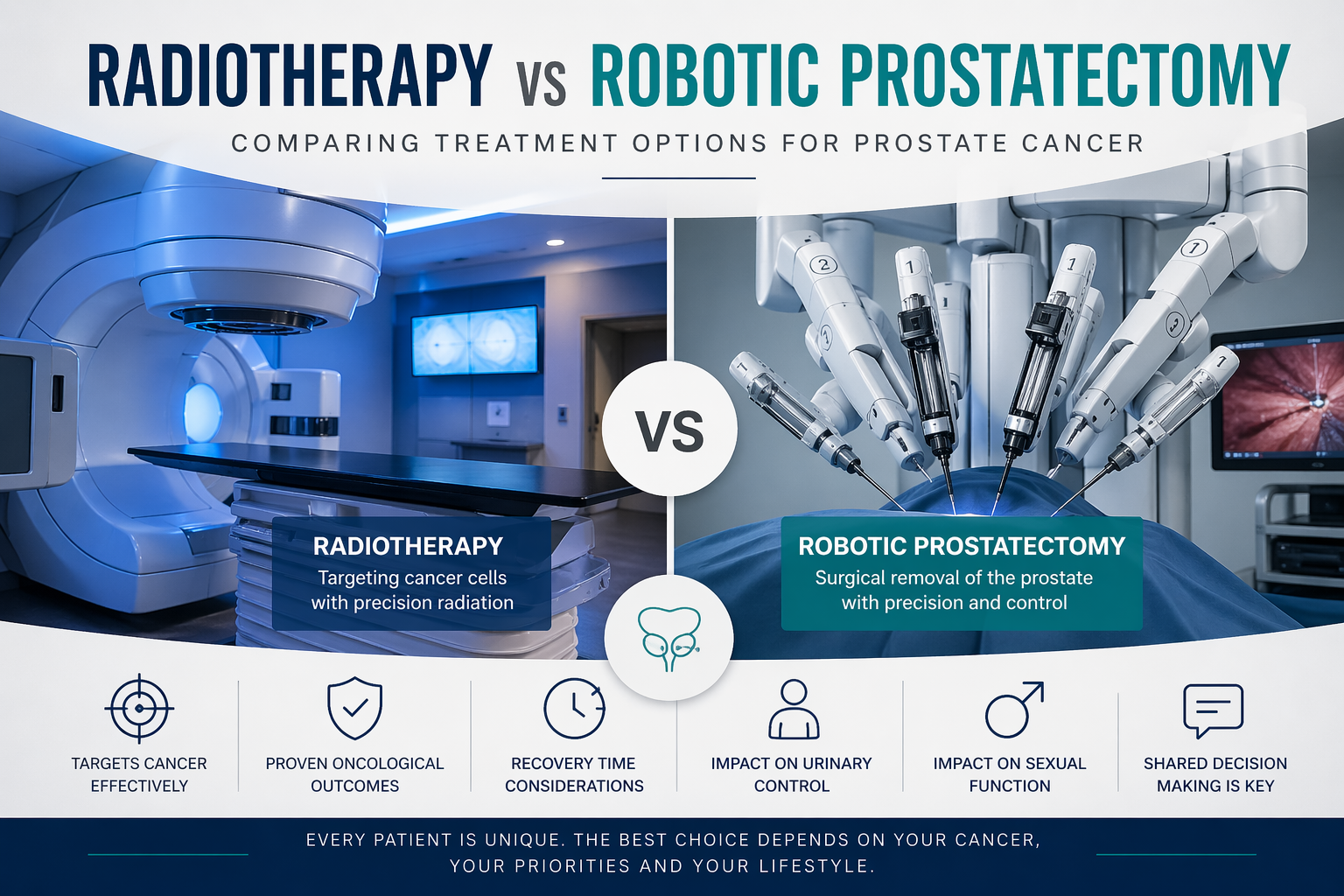 Robotic Prostatectomy vs Radiotherapy