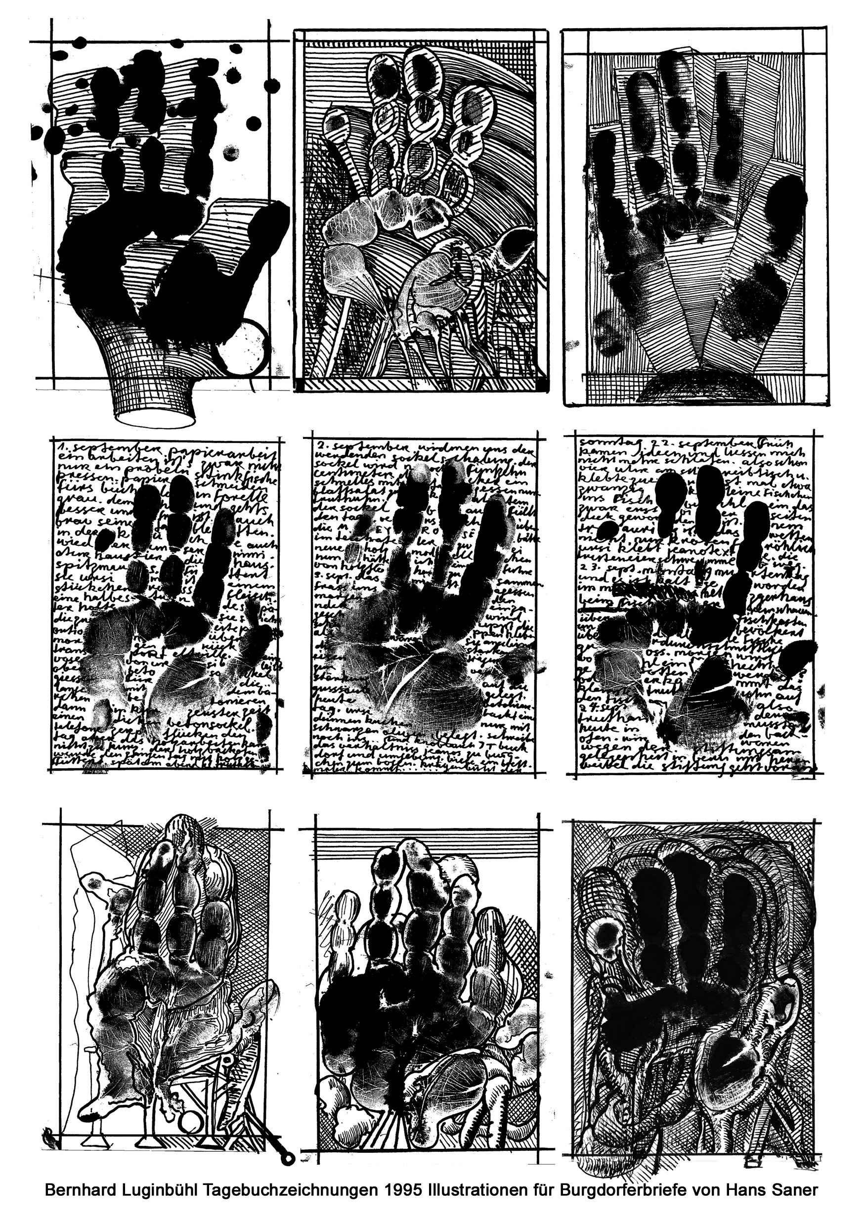 Tagebuchzeichnungen, 1995, Bernhard Luginbühl (Kopie)