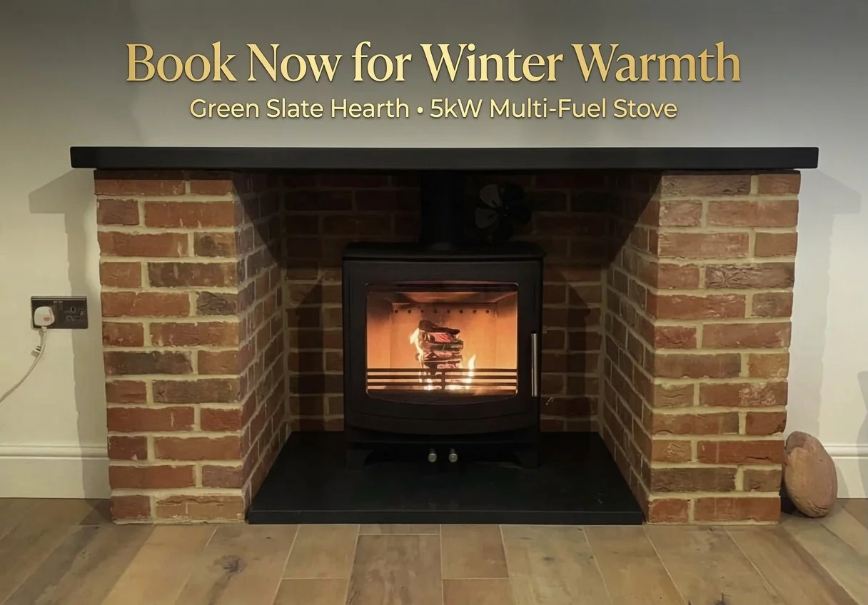 Book Now for Winter: Green Slate Hearth &amp; 5kW Multi-Fuel Stove Installation