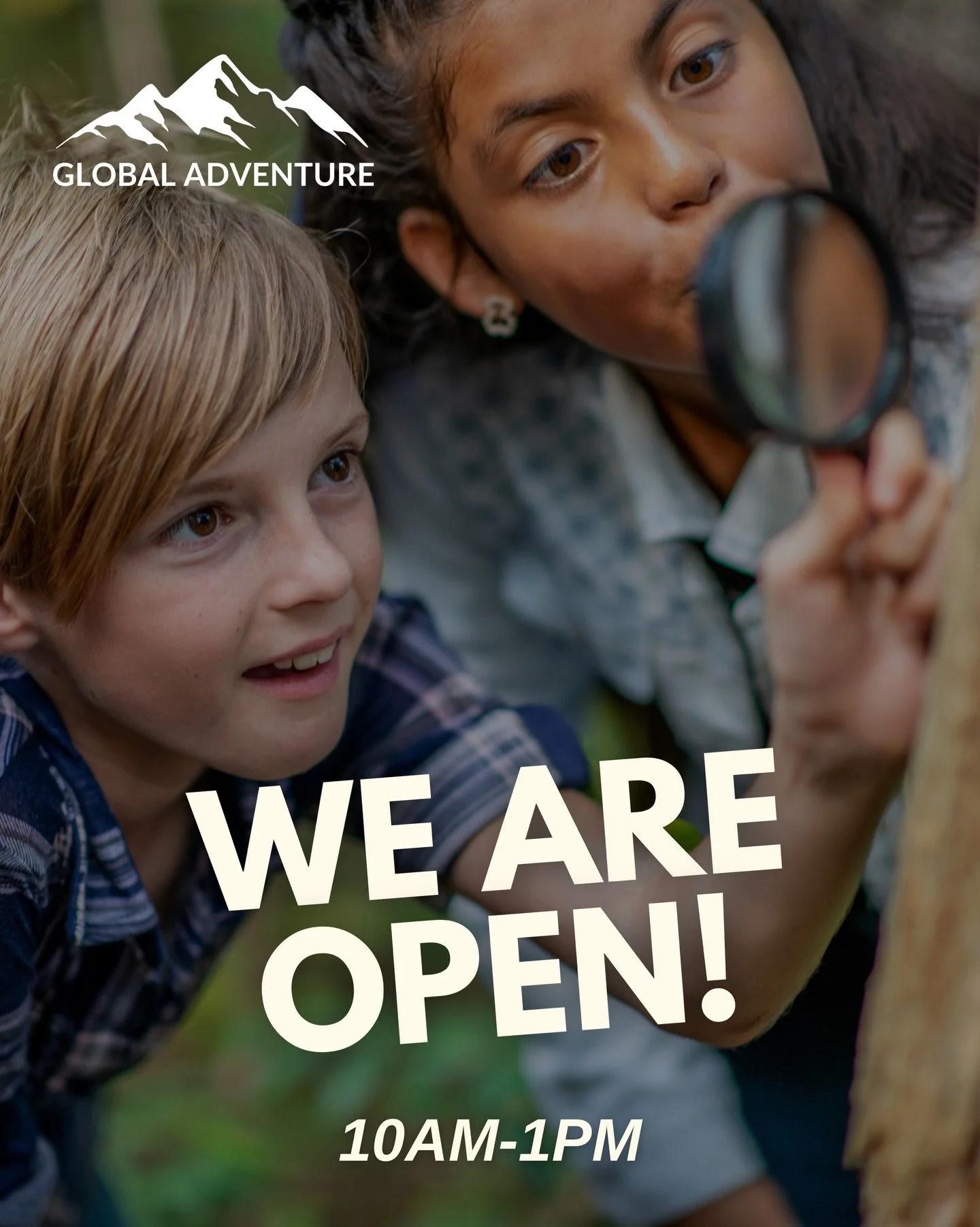 The GO Center is open today! That means Global Adventure is ready for YOU and your friends and family to come visit and explore everything that it has to offer. See you TODAY!