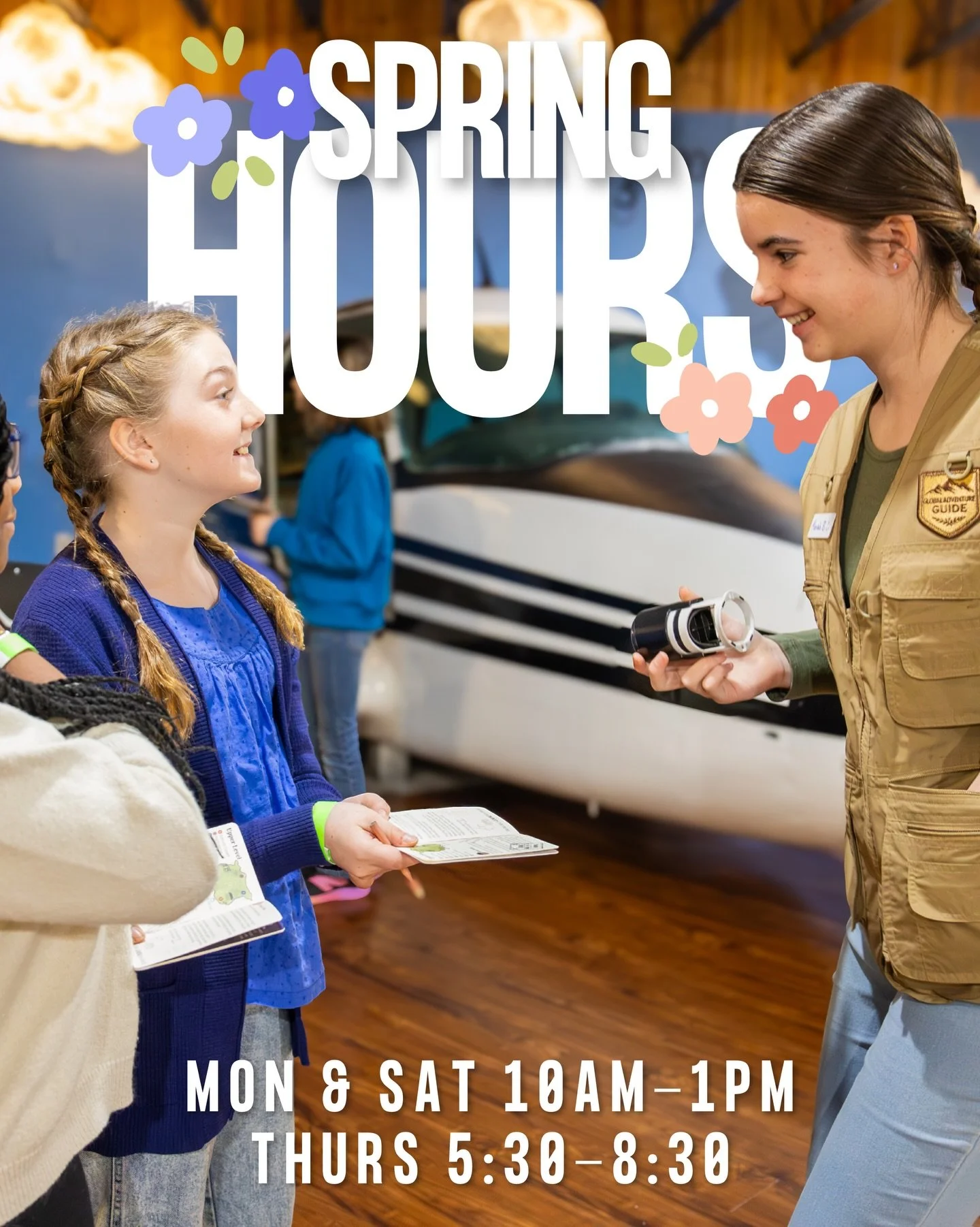 🌸 Spring Hours Are Here! 🌸
Starting March 26th, we&rsquo;re extending our hours for the spring season and opening up more time for you to come enjoy Global Adventure and the caf&eacute;! Perfect timing for those on Spring Break. ☀️

Global Adventur