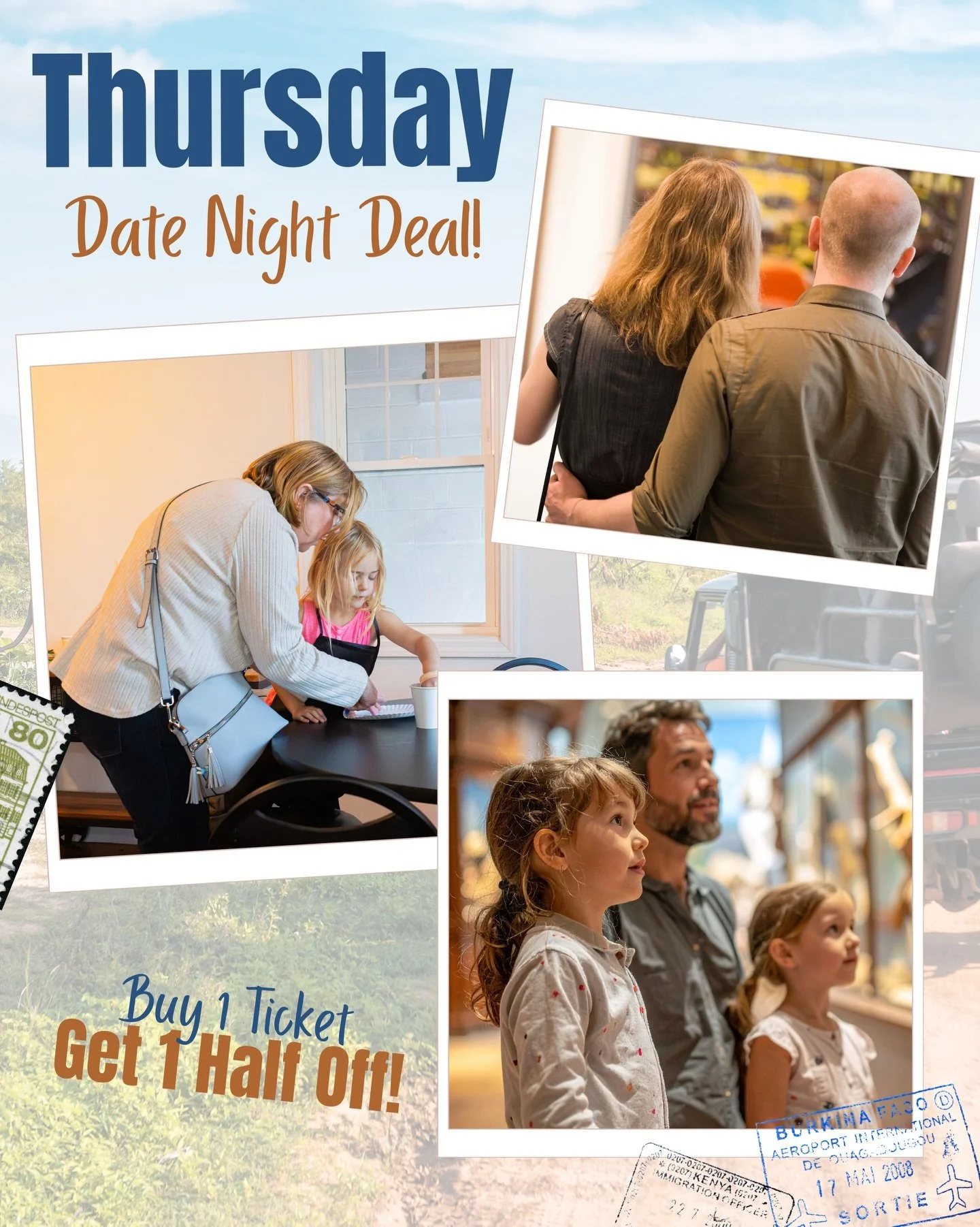 🌟 Thursday Deal! 

Thursday nights just got better! All April long, grab a Global Adventure ticket and get another for half the price!!

We&rsquo;re excited to announce our new Thursday evening hours: Thursday 5:30 PM to 8:30 PM!

Bring your special