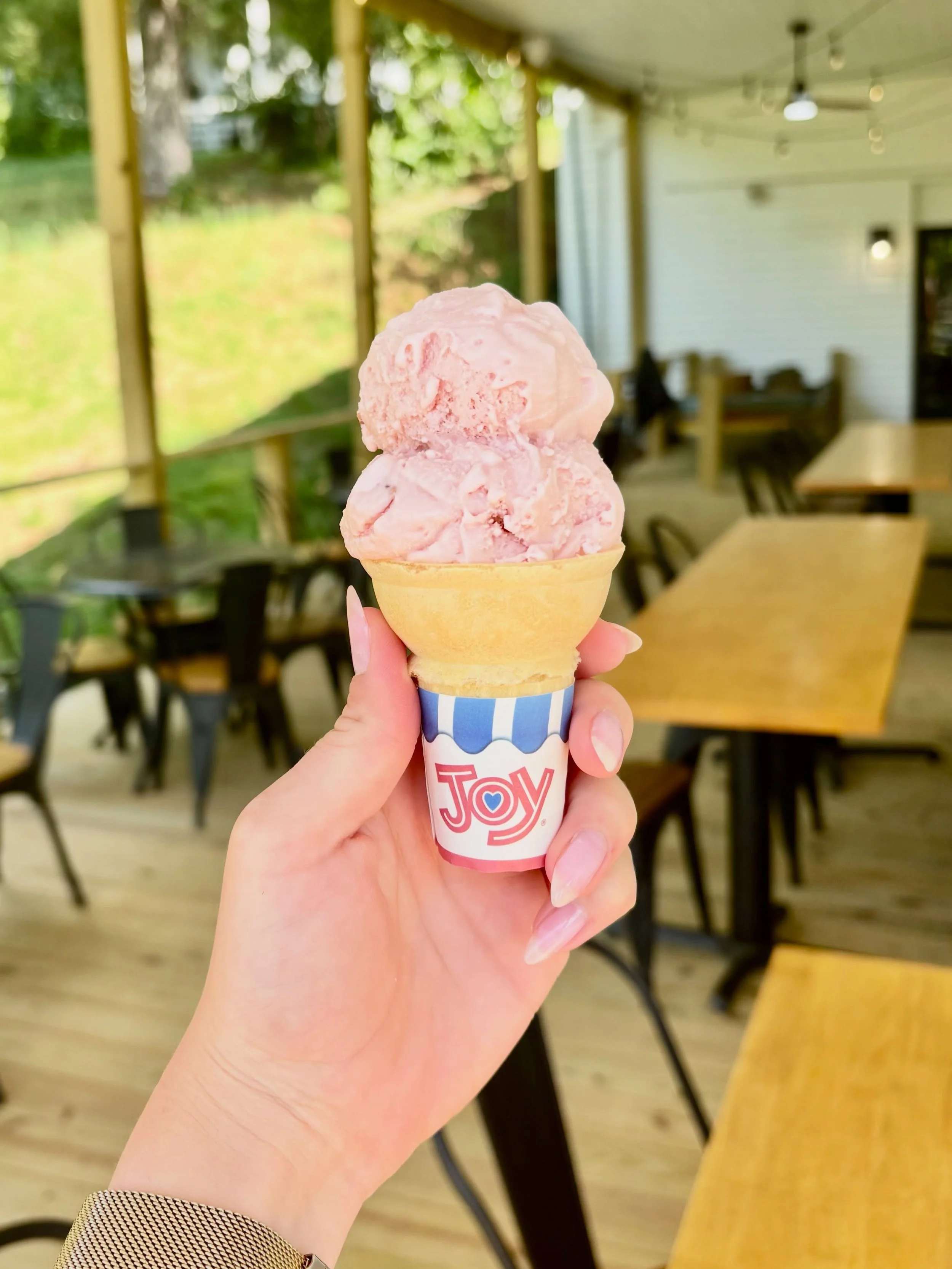 What the cone says🩷

We&rsquo;re open tonight till 9pm tonight! Come get some ice cream and enjoy the weather! 

#icecreaminroanoke #globalblendcafe #homesteadcreamery #icecreamjoy