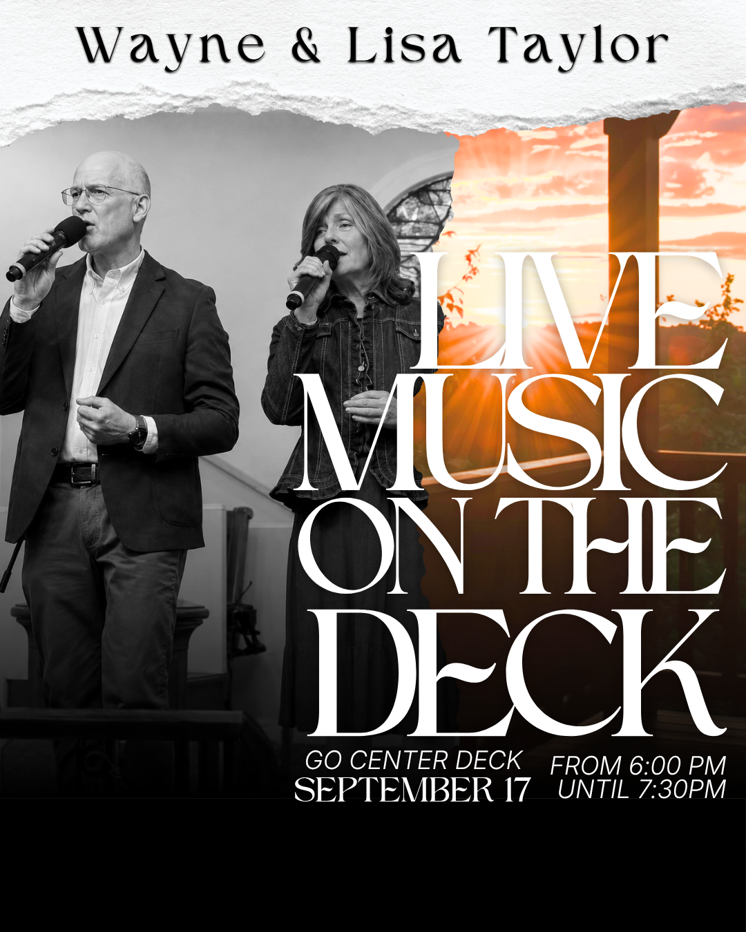 Music Night on the Deck with Wayne and Lisa Taylor.