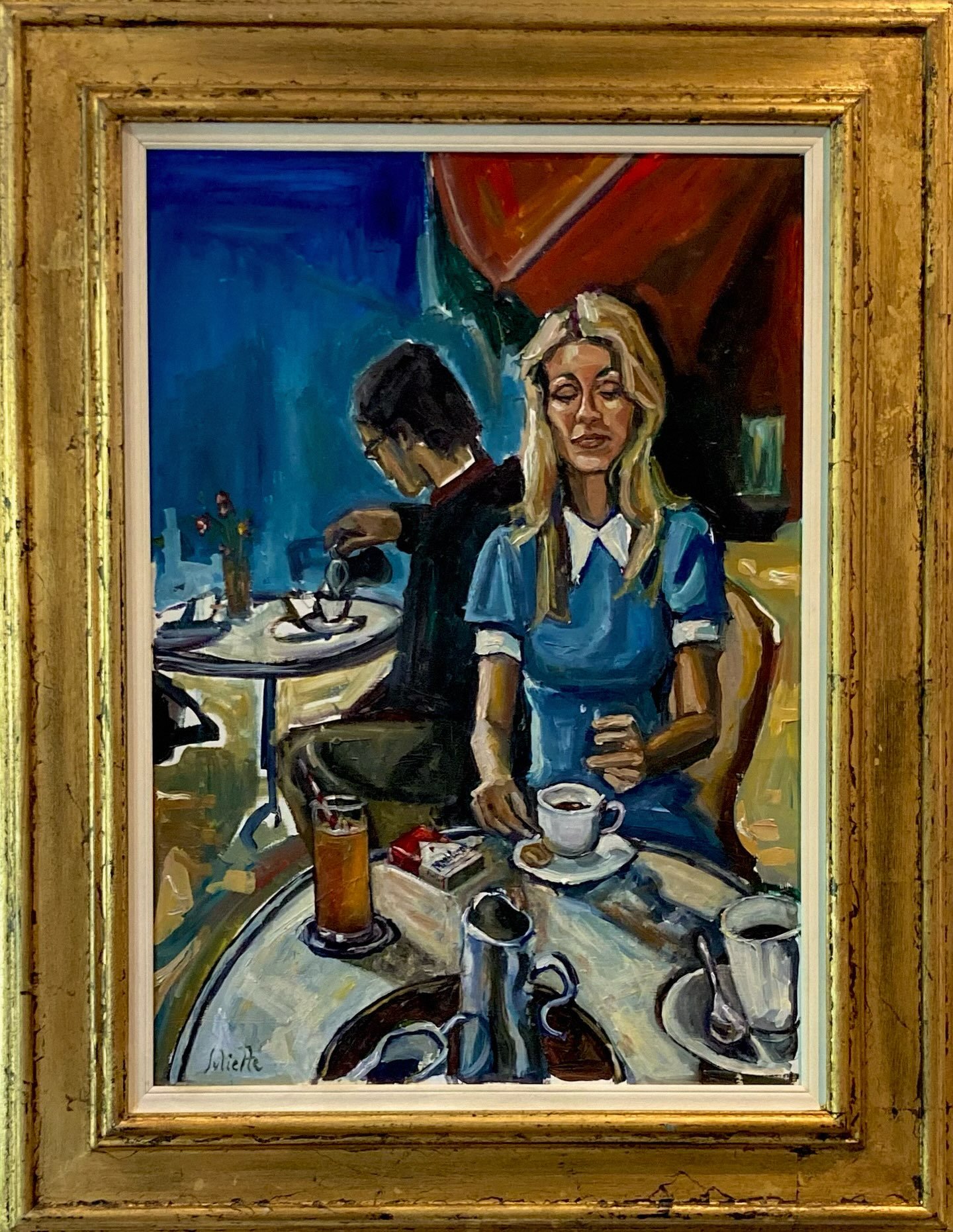 Coffee at Colbert 
Oil on Fabriano Paper 
@colbertchelsea 

Only five more days to see &lsquo;Dorian Gray 2025&rsquo; @londonirishcentre 

Available Works see link in bio