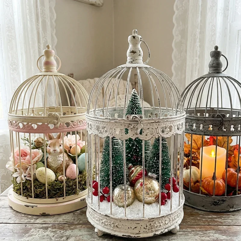 Shabby Chic Bird Cage Decor Ideas