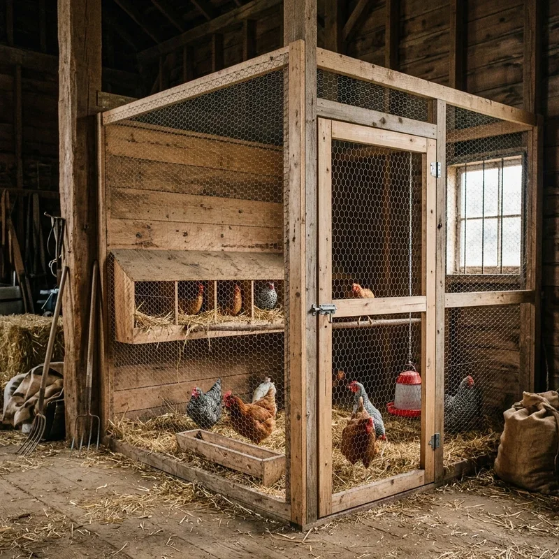 Chicken Coop Inside Barn Ideas