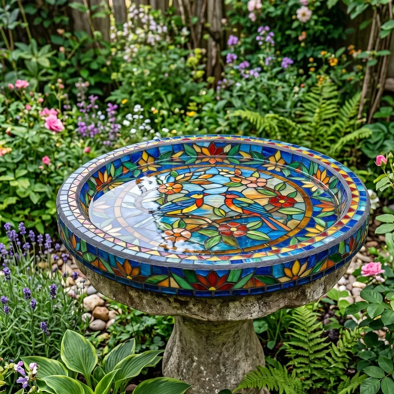 Mosaic Bird Bath Ideas
