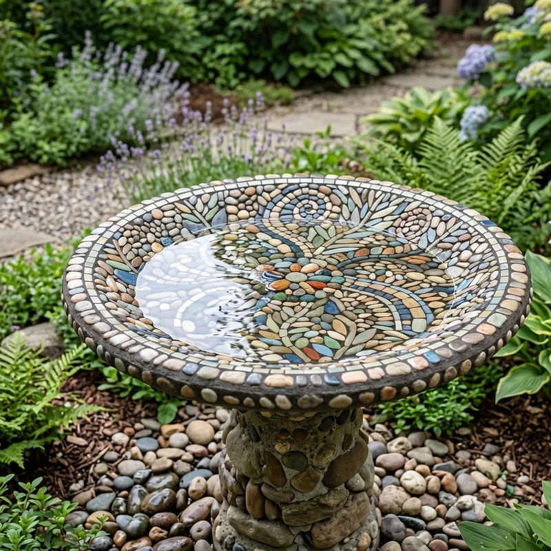 Mosaic Bird Bath Ideas