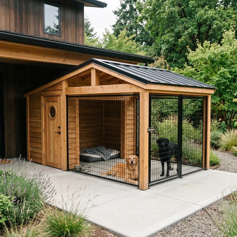 Indoor Outdoor Dog Kennel Ideas