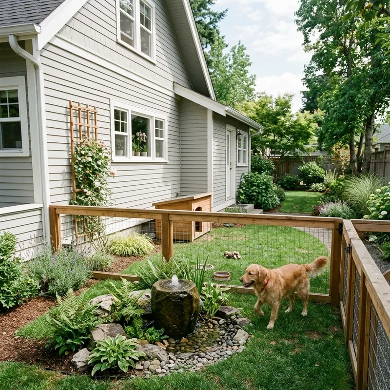 Dog Run Ideas on Side of House