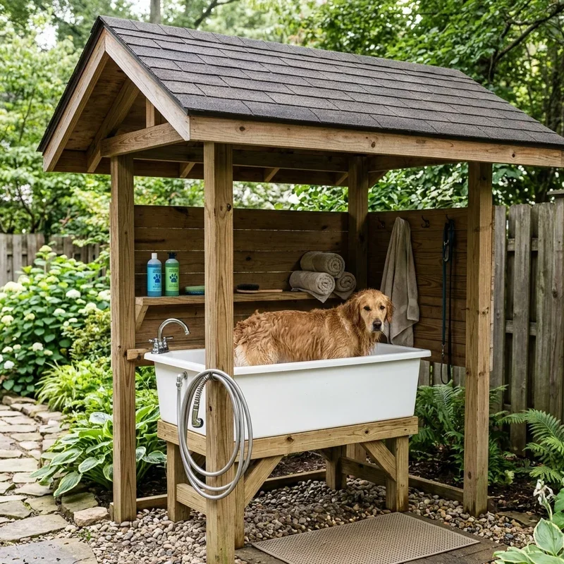 Outdoor Dog Wash Station Ideas