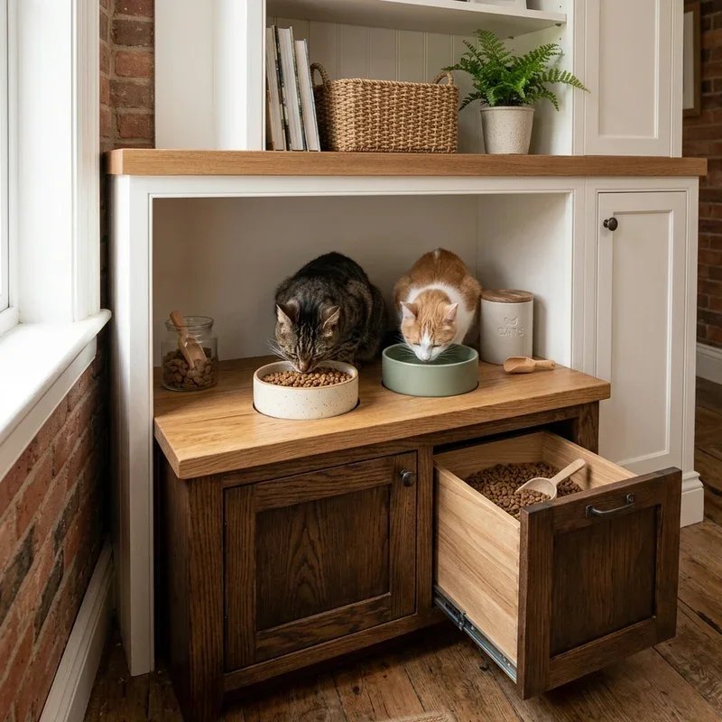 Cat Food Station Ideas