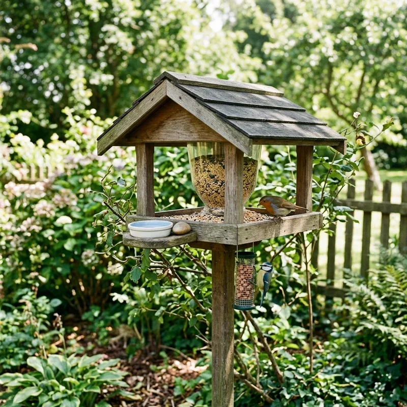 Covered Bird Feeding Station Ideas