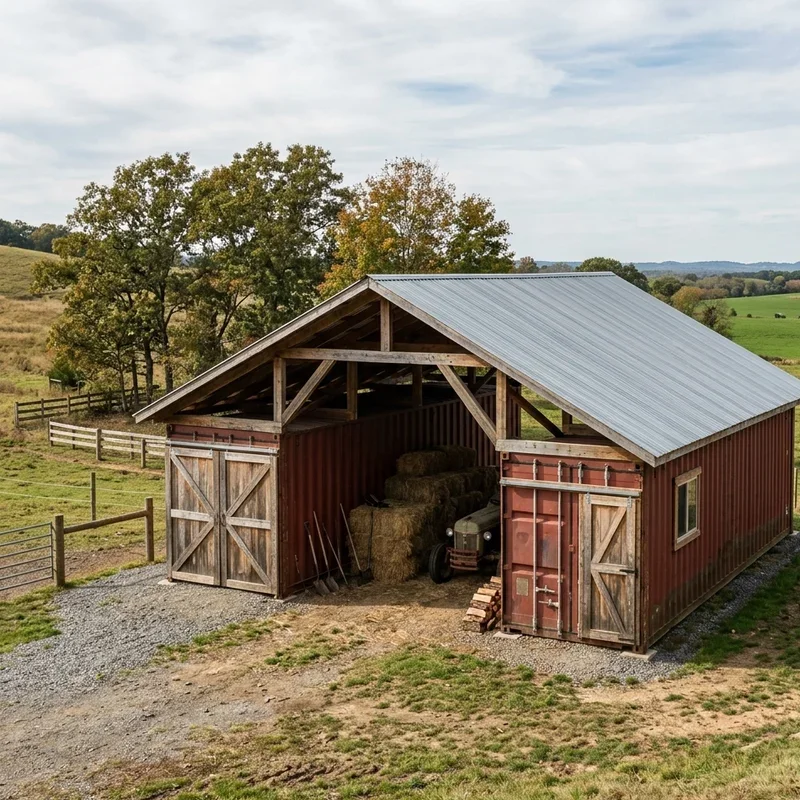 15 Conex Barn Ideas for Durable and Modern Farm Use