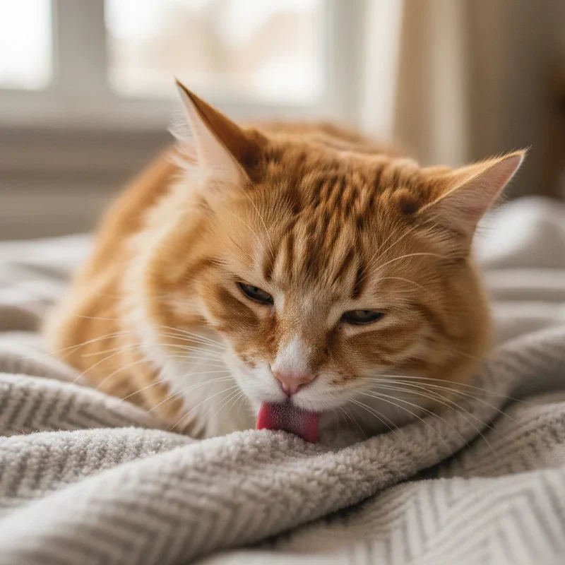 Why Is My Cat Licking My Blanket