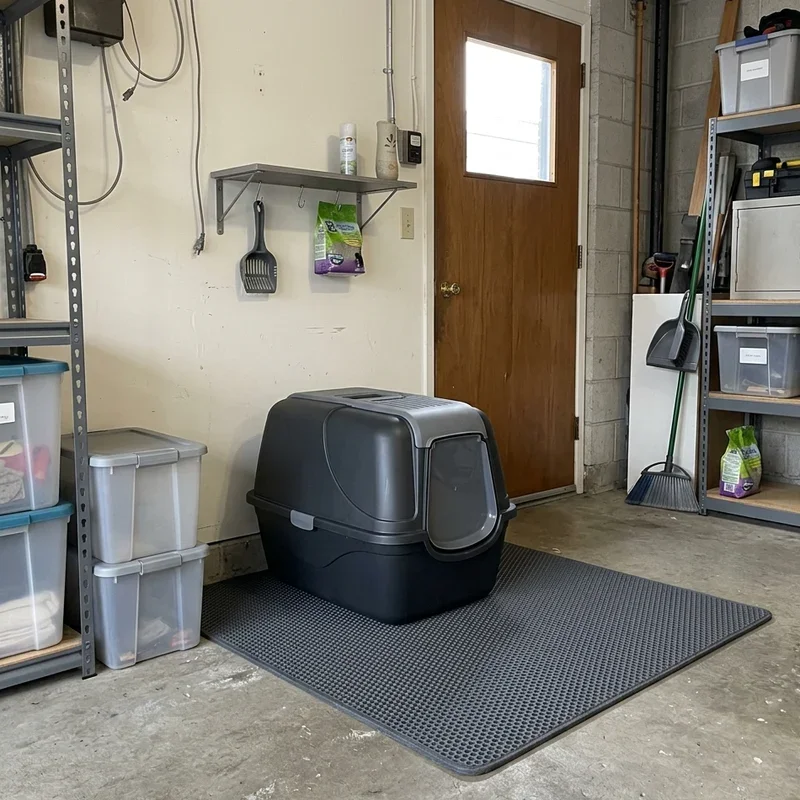 Cat Litter Box in Garage Ideas