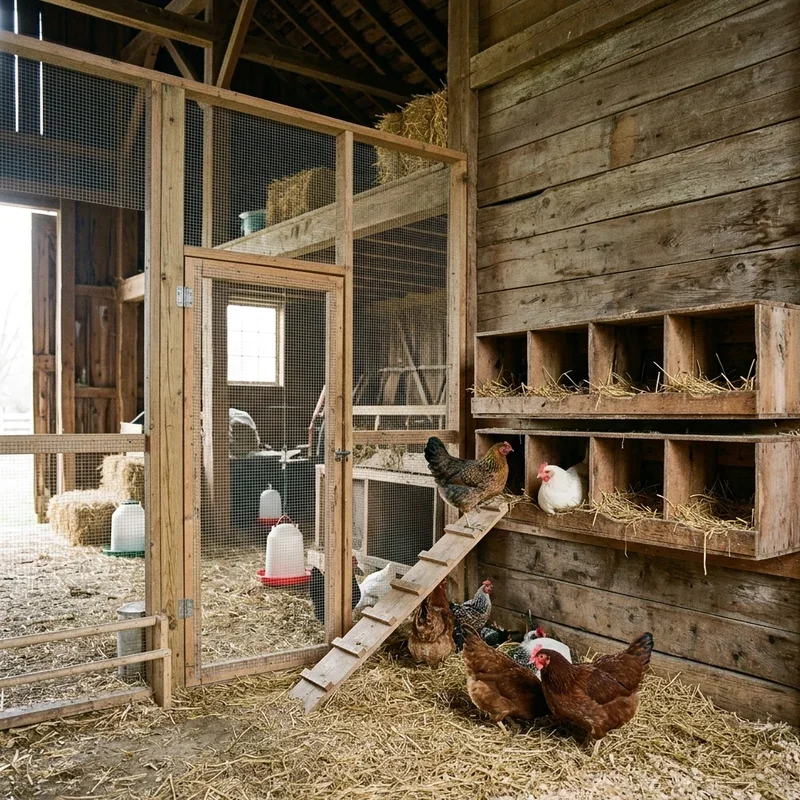Chicken Coop Inside Barn Ideas