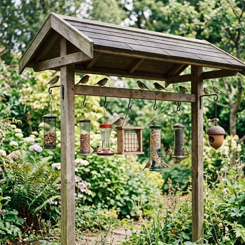 Covered Bird Feeding Station Ideas